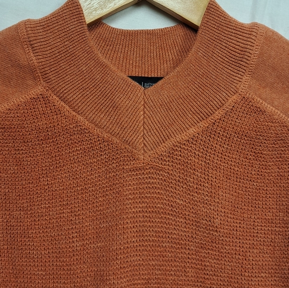 prAna Waffle Knit Sweater XS Rust Orange Organic Cotton Textured Pullover - Picture 2 of 8